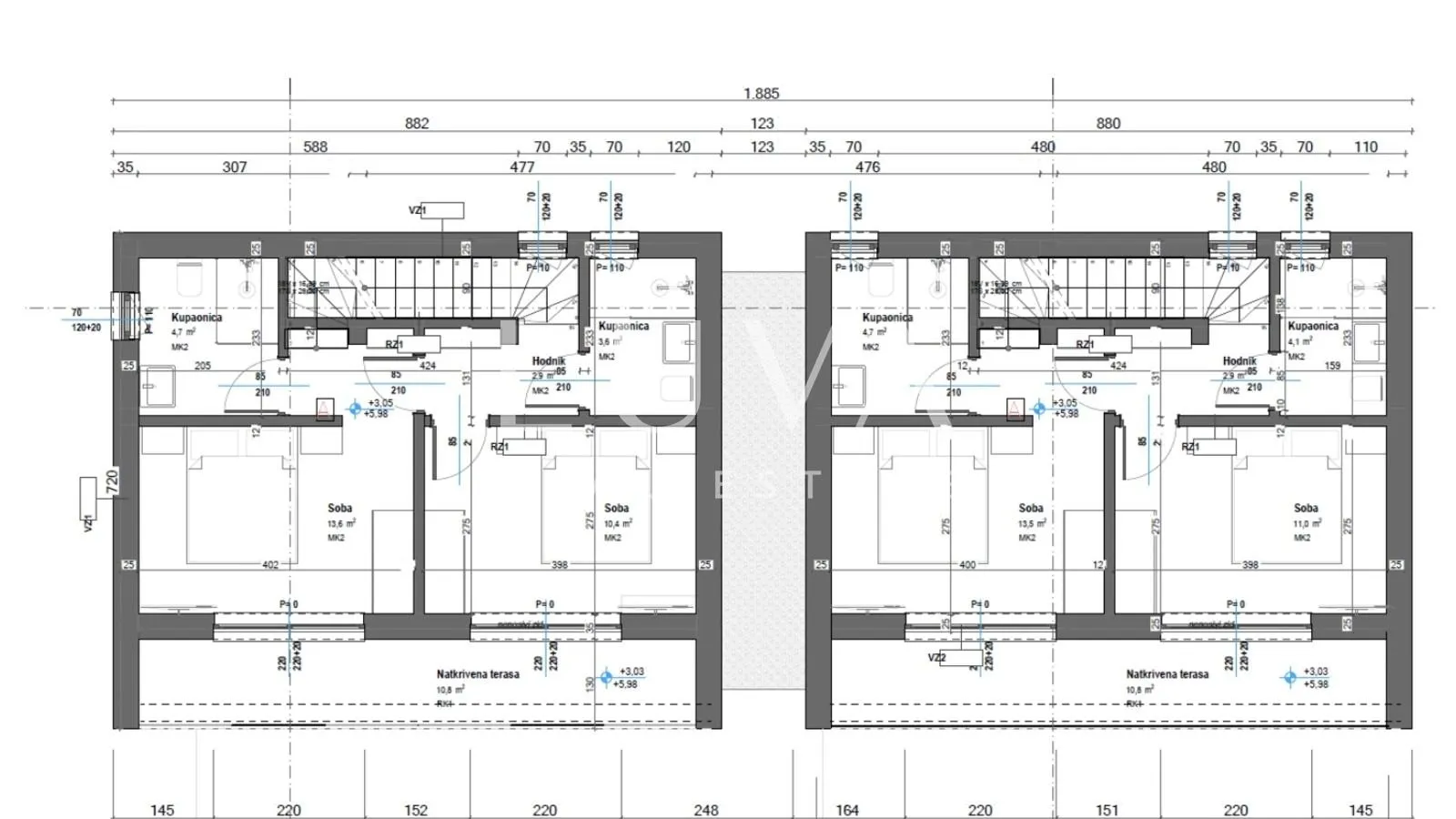 istra, poreč, moderna kuća u izgradnji s pogledom na more , 100 m2 - slika 9