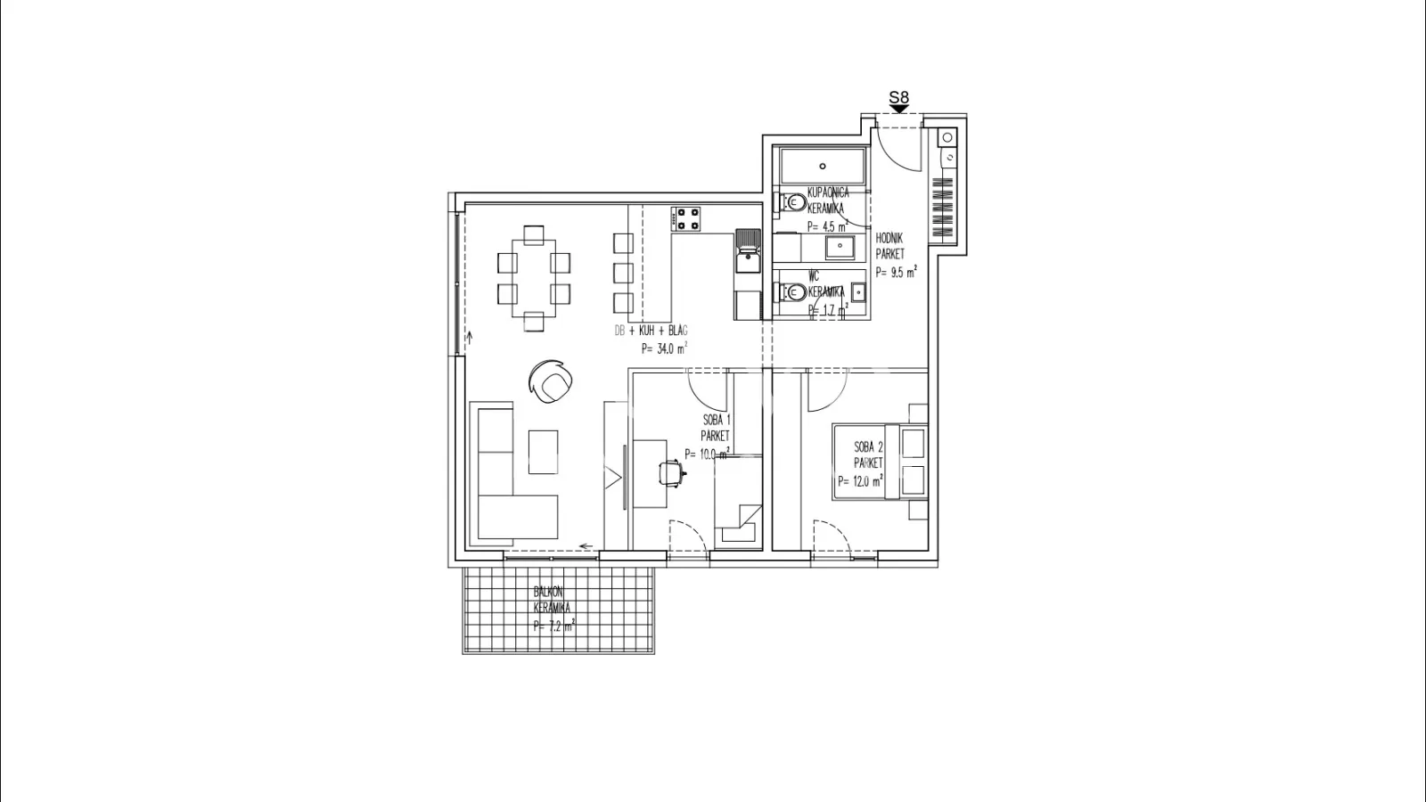 brezovica, novogradnja, 3s stan nkp 75 m2 na prodaju, s8 - slika 4