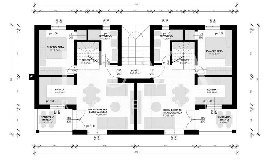 kaštel štafilić, kuća 377m2 sa stanovima na prodaju - slika 61
