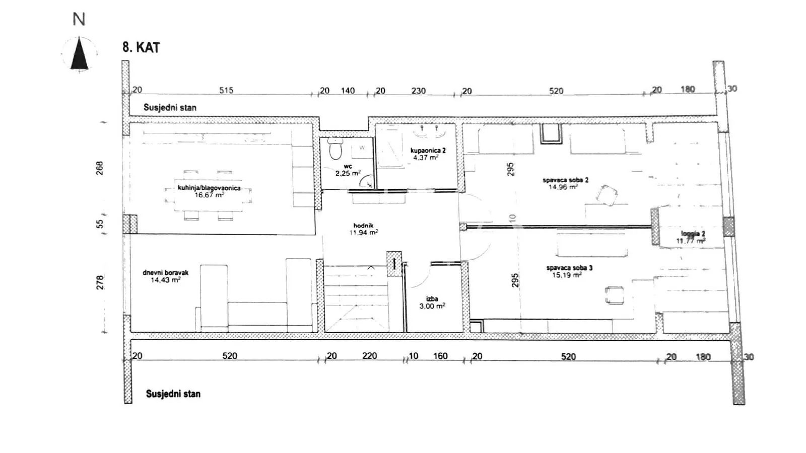 zagreb, martinovka, dvoetažni 4s stan 128,50m2 nkp, prodaja - slika 15