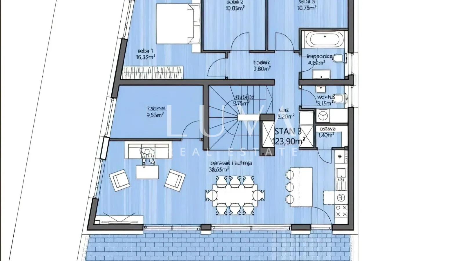 remete, luksuzan 4s penthouse 165m2 + 2vpm za najam - slika 27