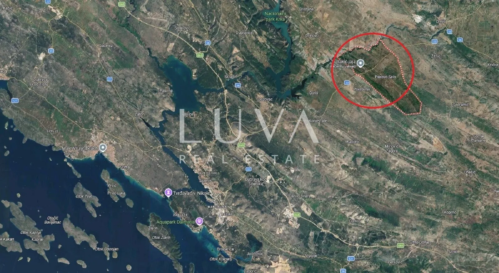 Drniš, Pakovo selo, građevinsko zemljište 5297m2 na prodaju - Pakovo Selo, Drniš