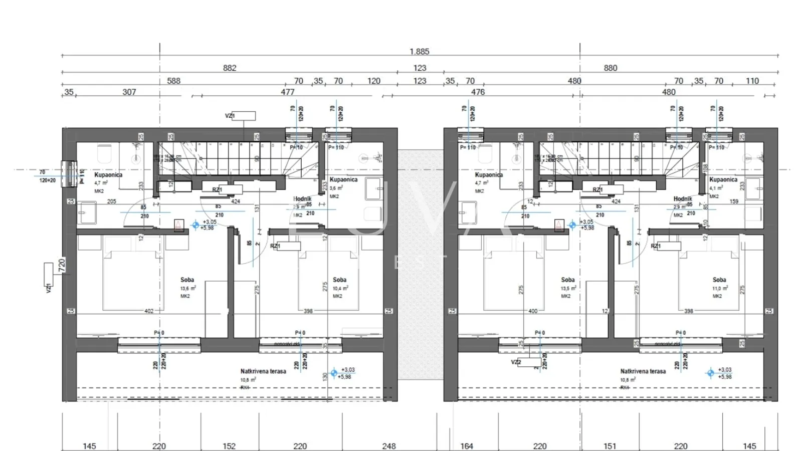 istra, poreč, moderna kuća u izgradnji s pogledom na more , 100 m2 - slika 9