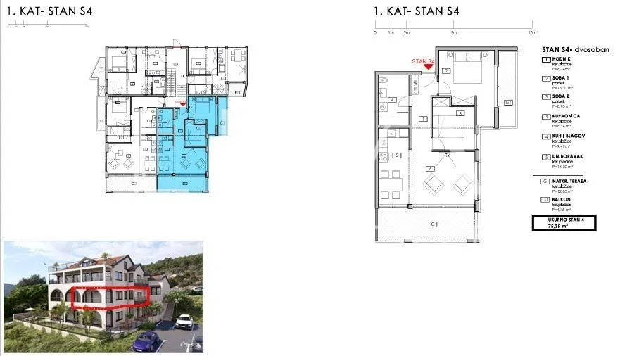 marina, trogir, apartman 75 m2 blizu mora na prodaju - slika 8