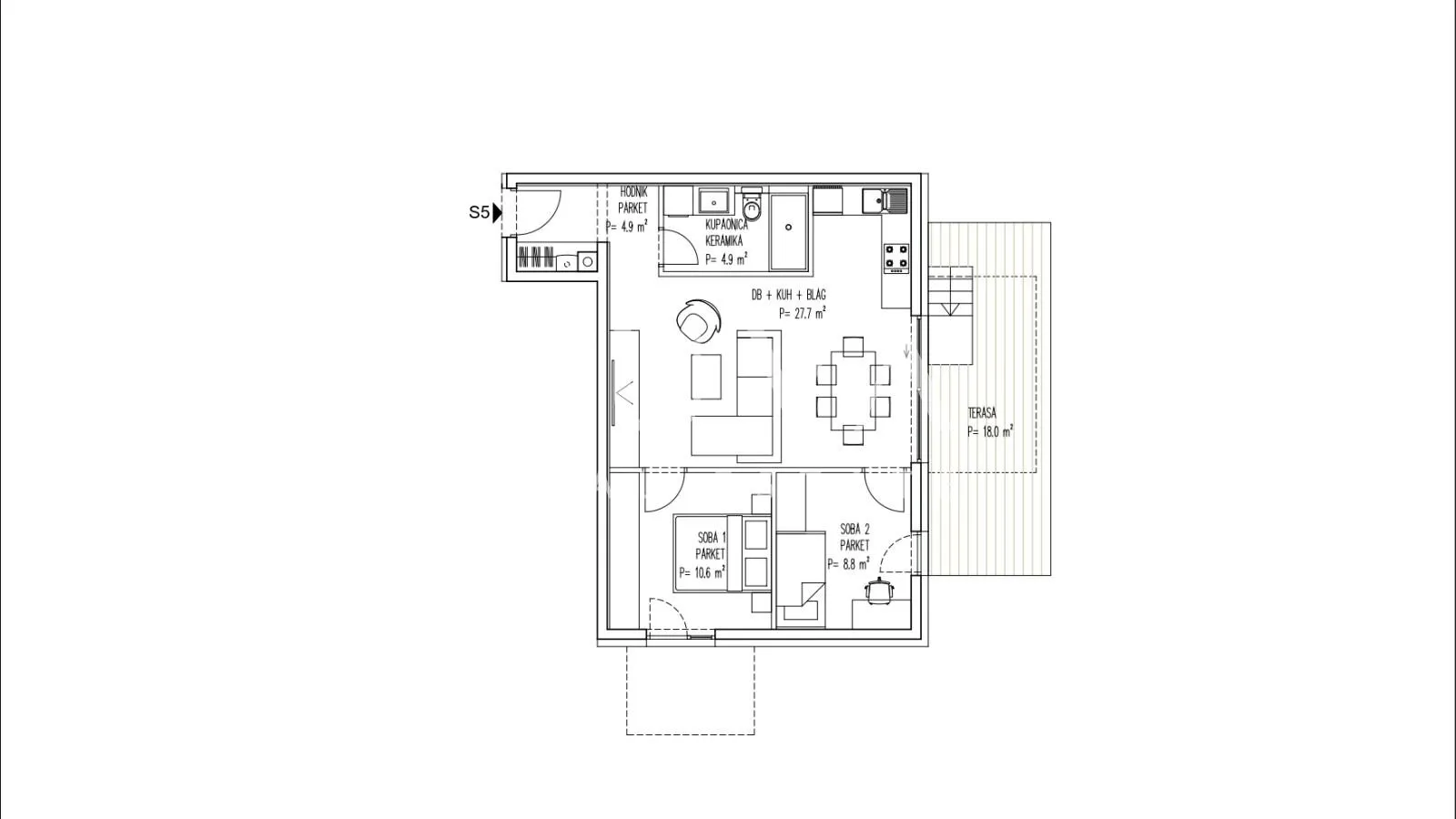 brezovica, novogradnja, 3s stan nkp 78 m2 na prodaju, s5 - slika 4