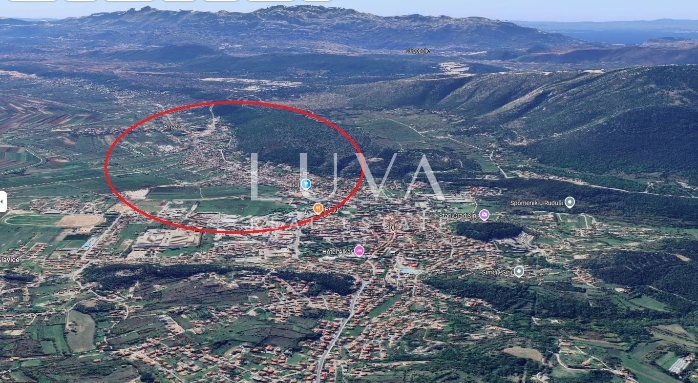 sinj, brnaze, građevinsko zemljište 1185m2 s 3 kamene kuće tlocrta 180m2 - slika 3