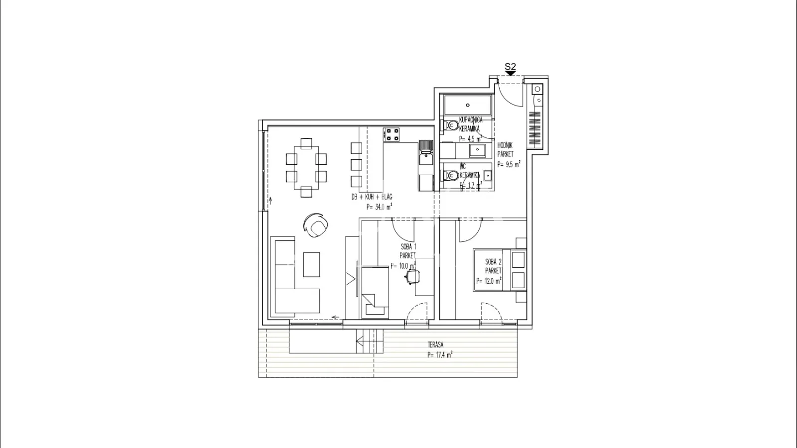 brezovica, novogradnja, 3s stan nkp 91 m2 na prodaju, s2 - slika 4