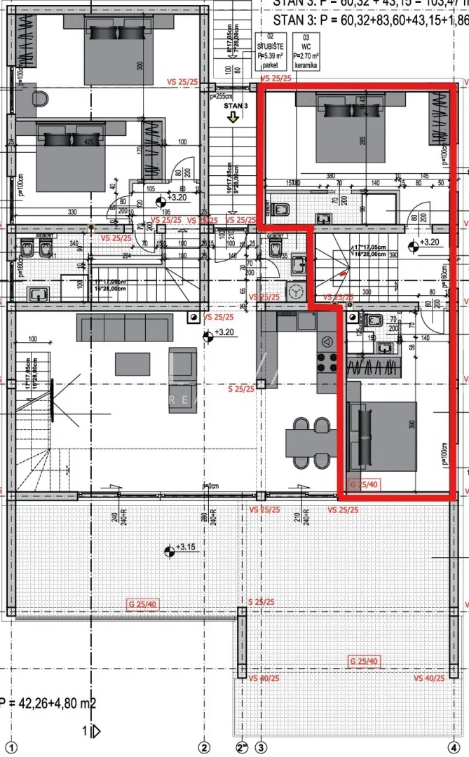 opatija, matulji, stan 129 m2 s pogledom na more, prodaja - slika 5