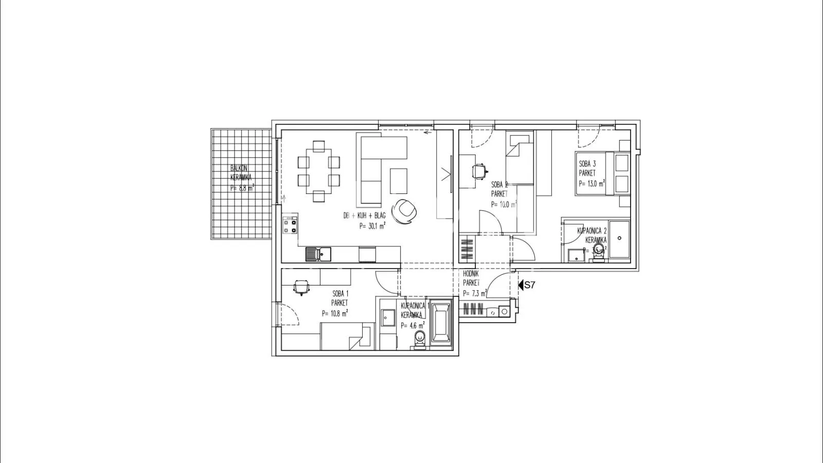 brezovica, novogradnja, 4s stan nkp 84 m2 na prodaju, s7 - slika 4