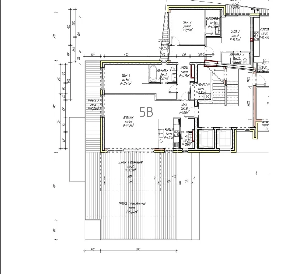 britanac, zagreb, luksuzan stan 151m2 + 2 garaže za najam, novogradnja - slika 7