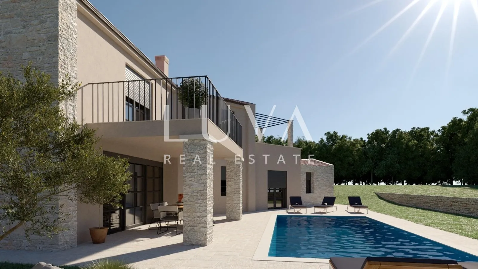 Istra, novogradnja, luksuzna kuća s bazenom blizu Poreča, 160 m2 za prodaju - Jasenovica, Poreč