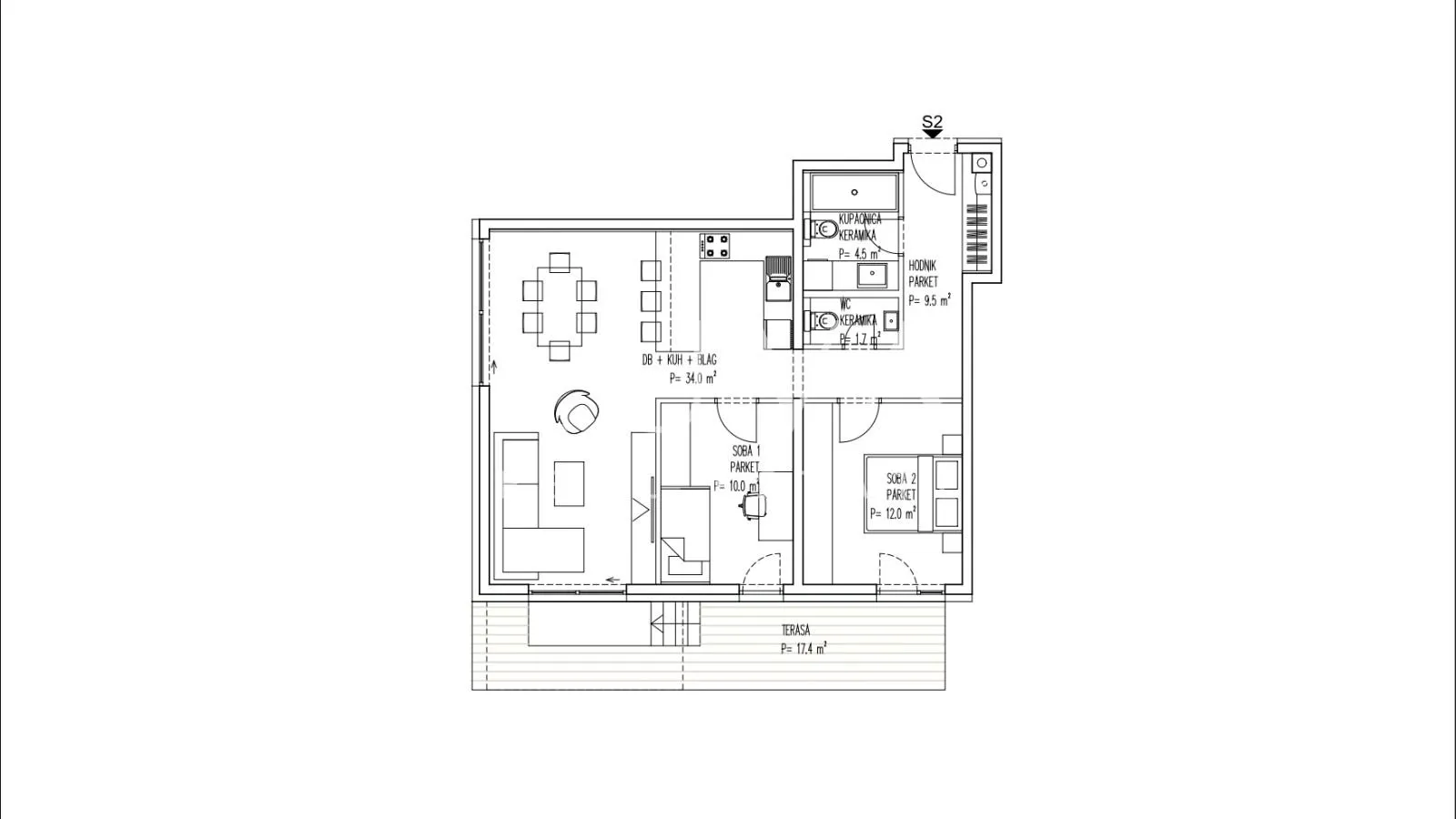 brezovica, novogradnja, 3s stan nkp 91 m2 na prodaju, s2 - slika 4