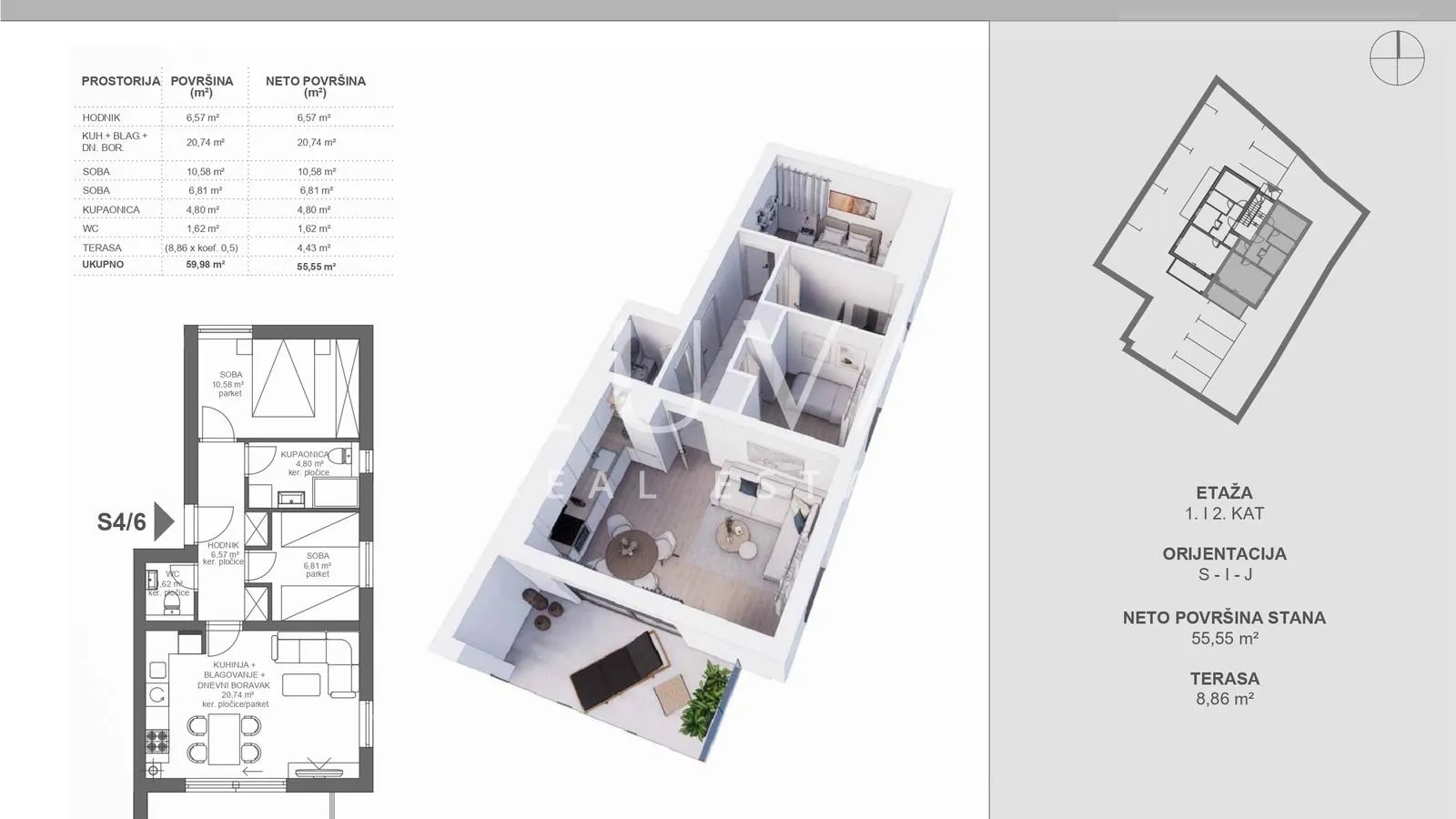 pakoštane, luksuzna novogradnja, 3s apartman s6, prodaja - slika 3