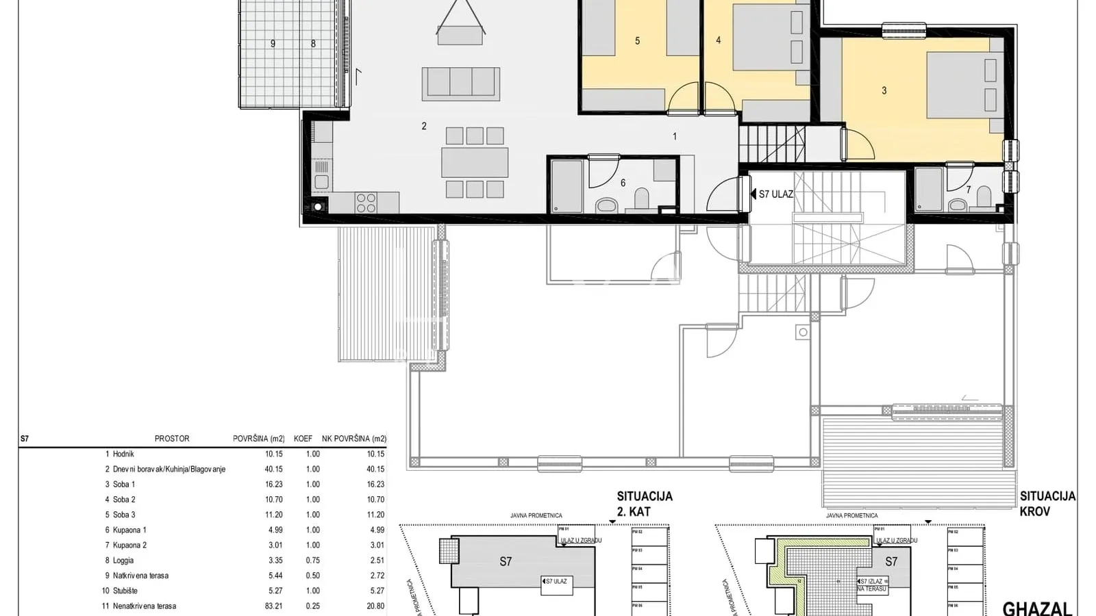 pag, mandre, luksuzni penthouse prvi red do mora, nkp 119,78 m2, stan s7 - slika 5