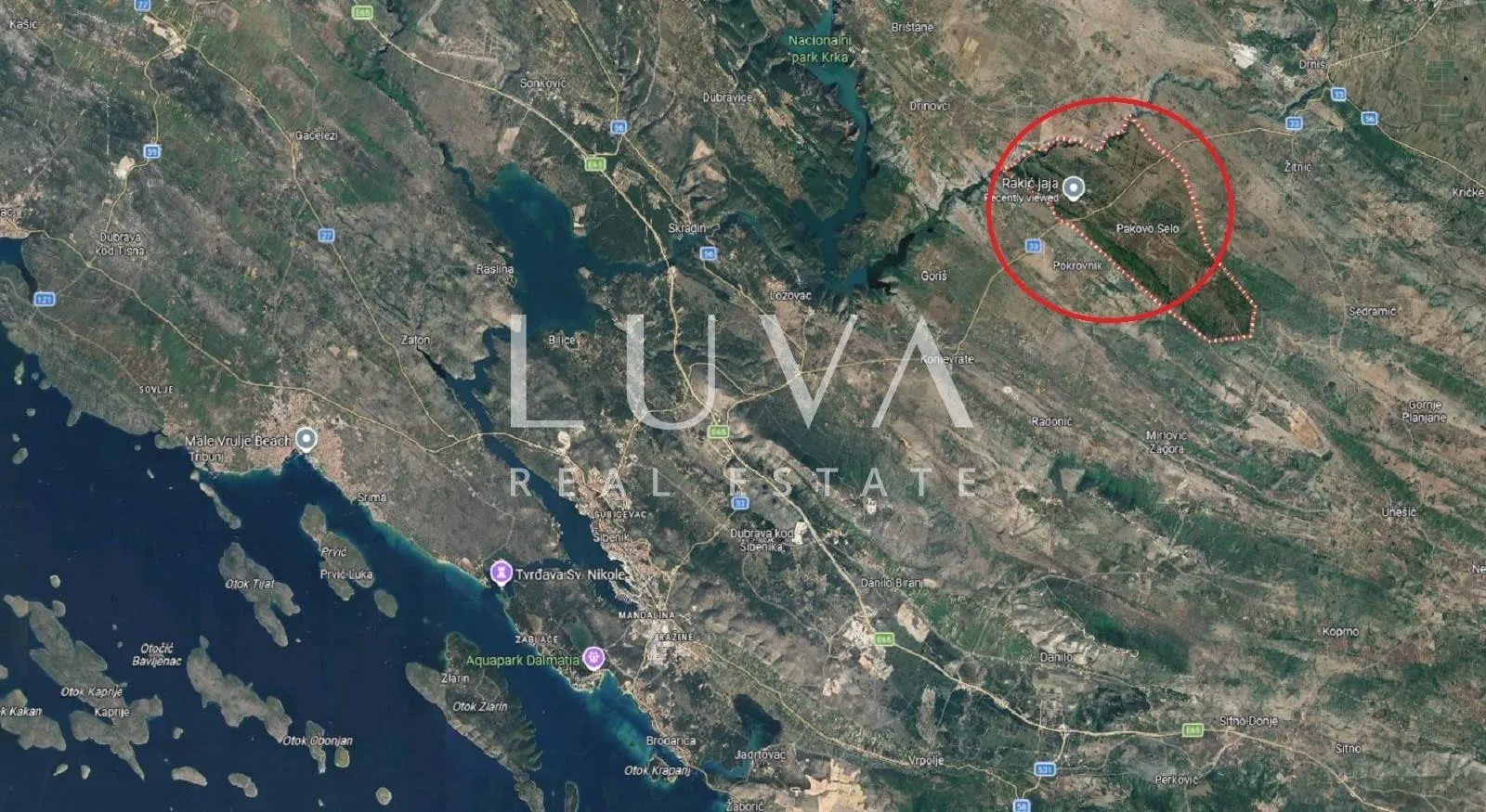 Drniš, Pakovo selo, građevinsko zemljište 5297m2 na prodaju - Pakovo Selo, Drniš