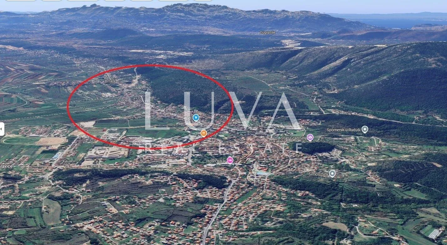 sinj, brnaze, građevinsko zemljište 1185m2 s 3 kamene kuće tlocrta 180m2 - slika 3