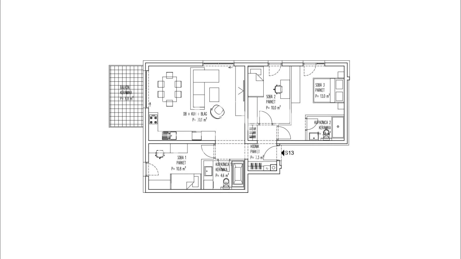 brezovica, novogradnja, 4s stan nkp 84 m2 na prodaju, s13 - slika 4