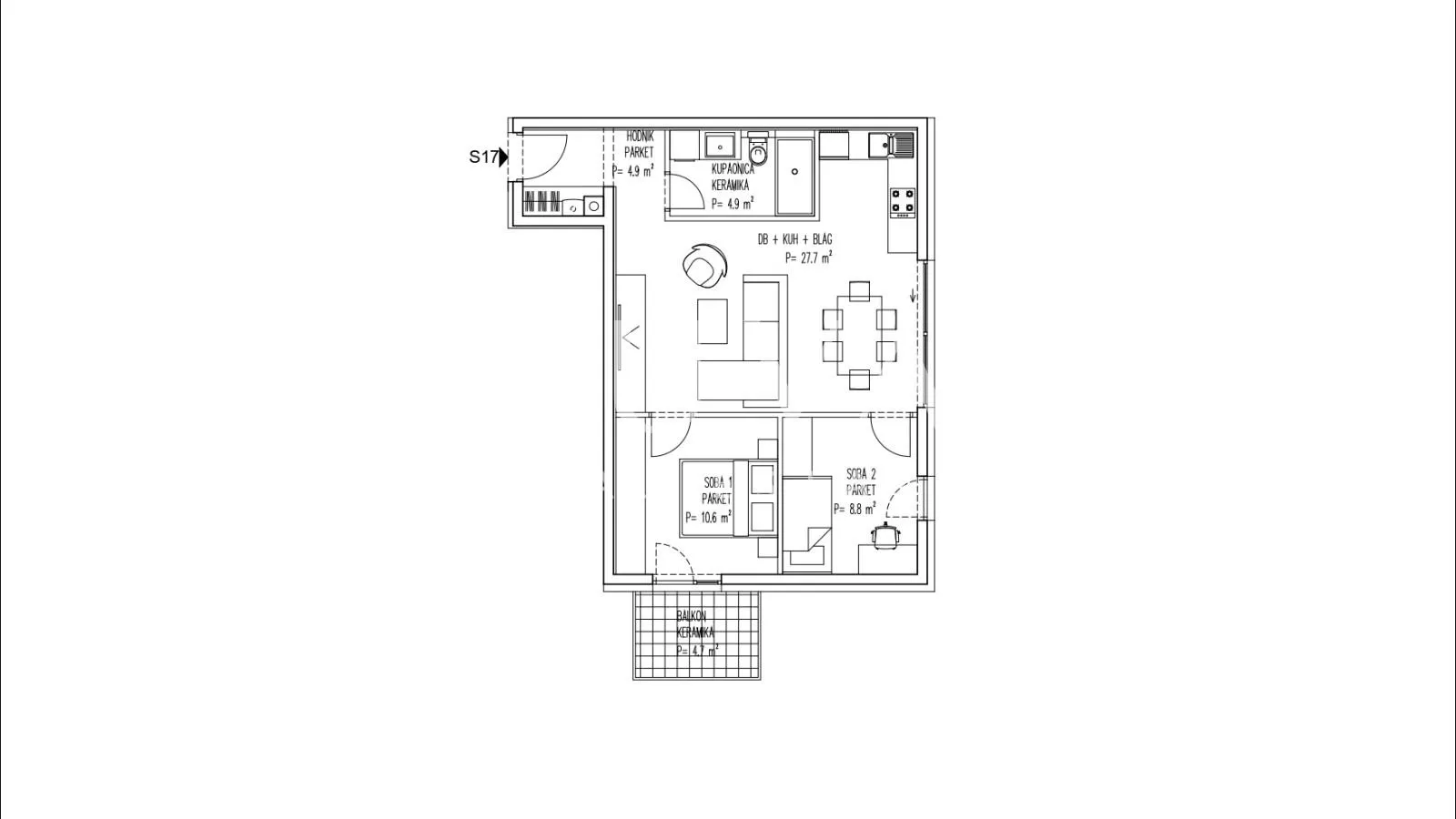 brezovica, novogradnja, 3s stan nkp 59 m2 na prodaju, s17 - slika 4