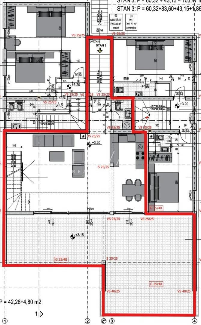 opatija, matulji, stan 189 m2 s pogledom na more, prodaja - slika 5