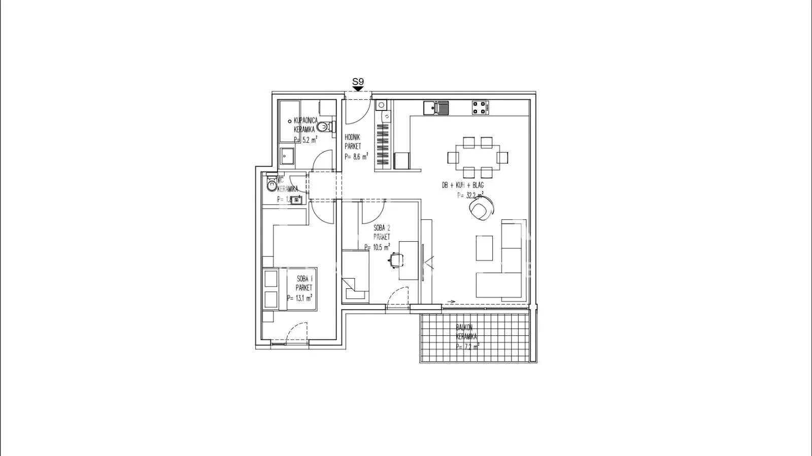 brezovica, novogradnja, 3s stan nkp 75 m2 na prodaju, s9 - slika 4