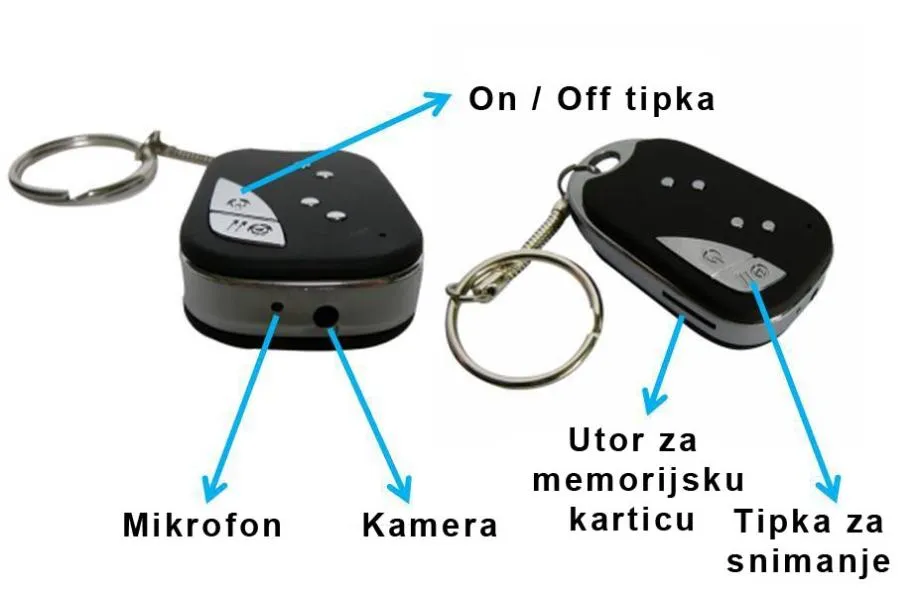 mini kamera u privjesku za auto ključ 909 - slika 2