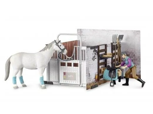 bruder staja za konje set figurica s konjem i objektima - slika 4