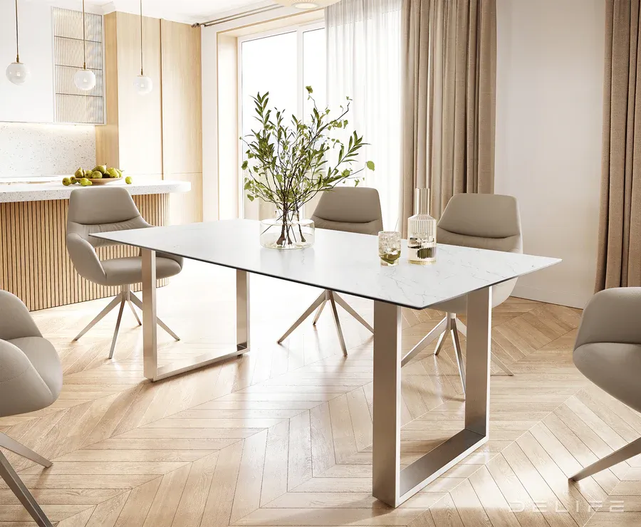 Blagovaonski stol Edge 200x100,Materijal:Keramika Laminam Statuarietto - Čakovec