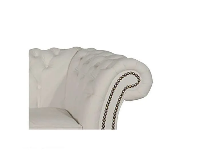 chesterfield dvosjed winfield basic leather | 2-sjedišta | white - slika 2