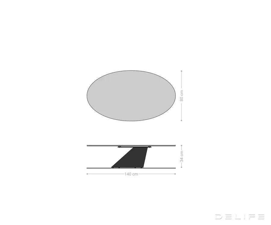 klub stolić edge 140x80cm, materijal: keramika laminam noir desir - slika 7
