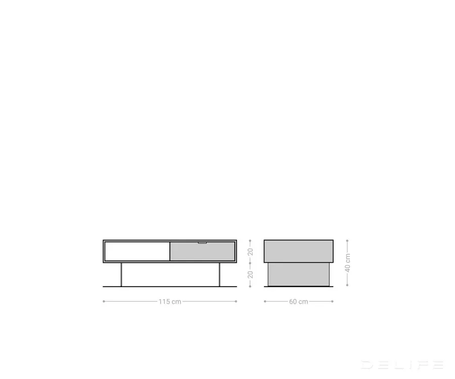 klub stolić teele 115x60cm, 2 ladice, materijal: bagrem - slika 6