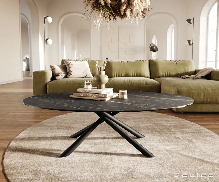 klub stolić edge 140x80cm, materijal: keramika laminam noir desir - slika 2