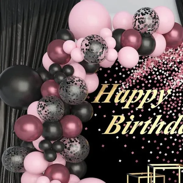 luk od balona - black pink party set (130 balona u setu) - slika 5