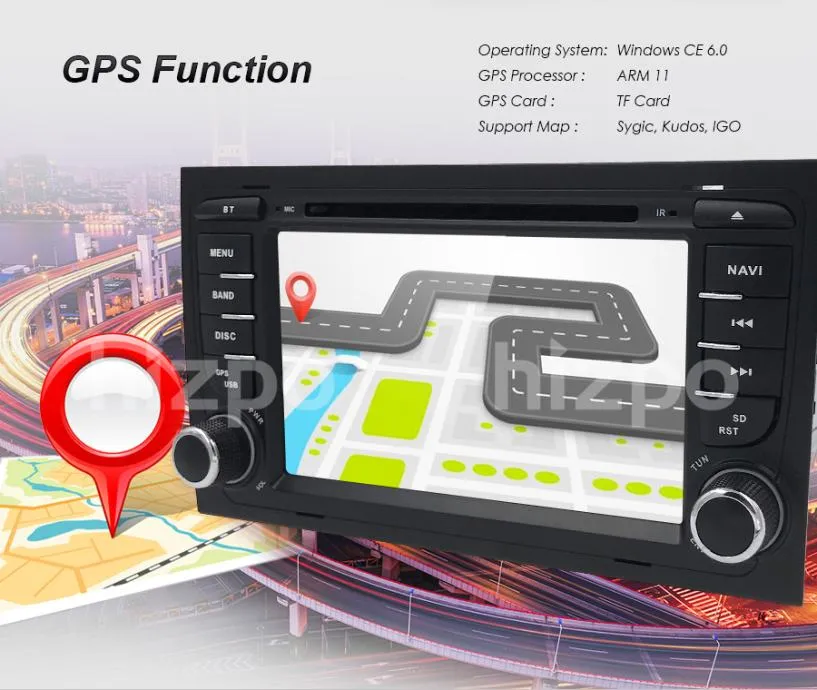 2din audi a4 b4 b6 b7 rs4 gps navigacija radio - slika 3