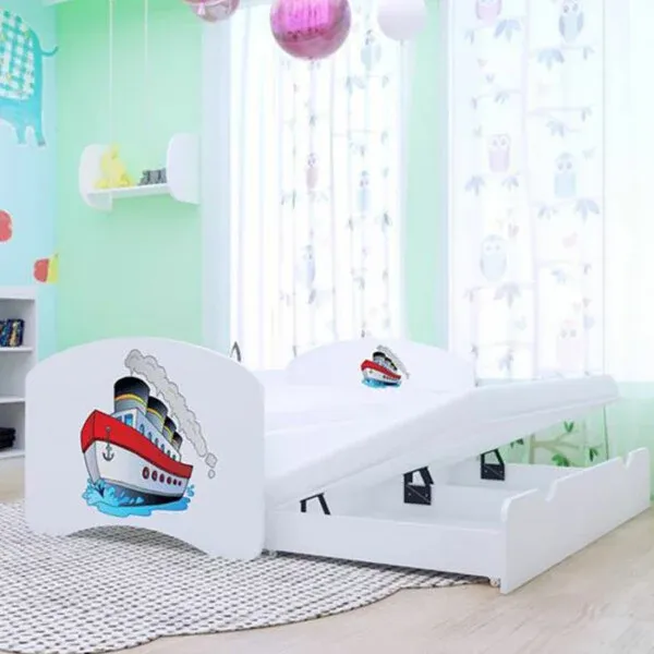 Drveni dječji krevet Happy brod s dodatnim ležajem – 160*80 - Vidovec