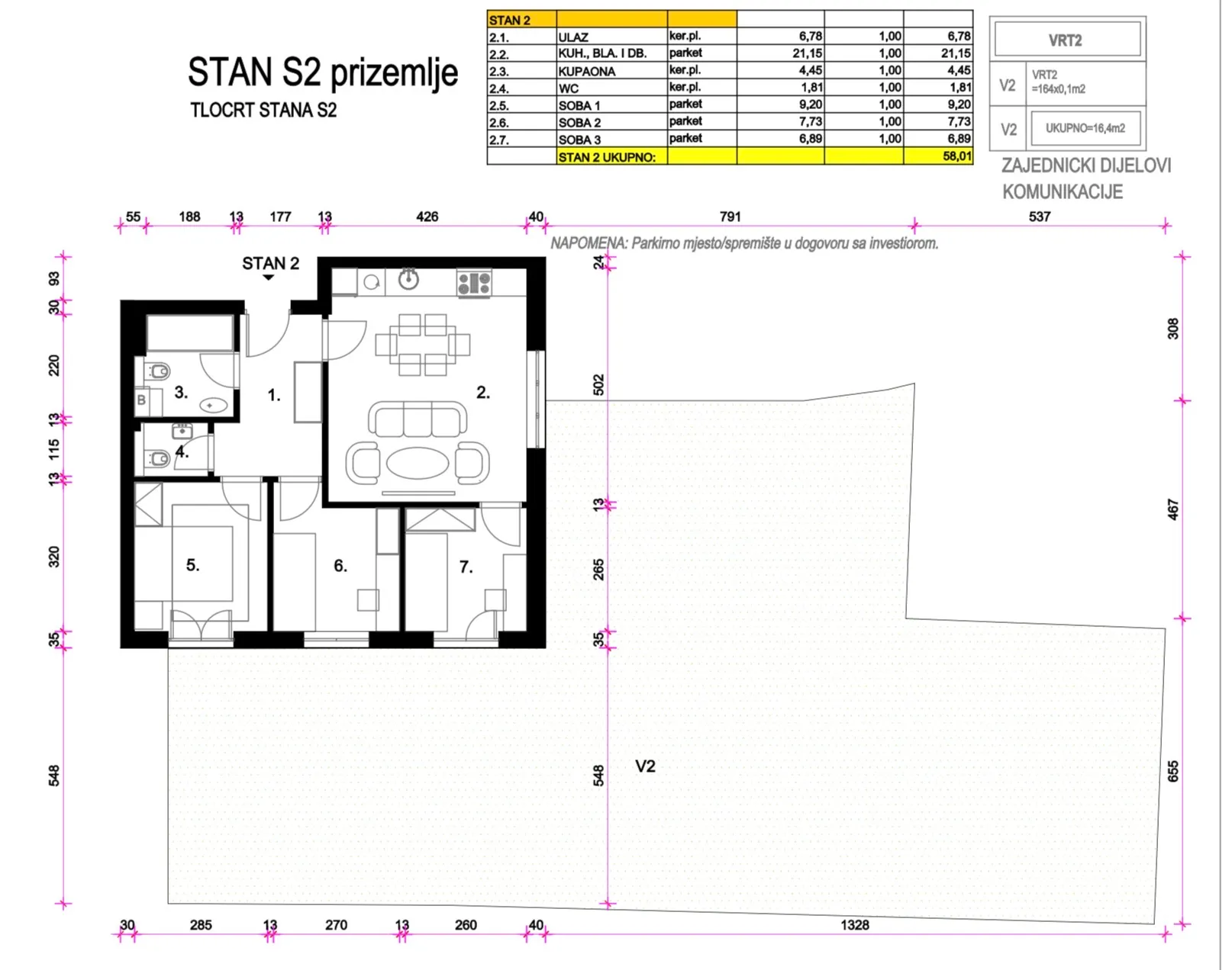prodaja - četverosobni stan: resnik, 74,41 m2, novogradnja - slika 7