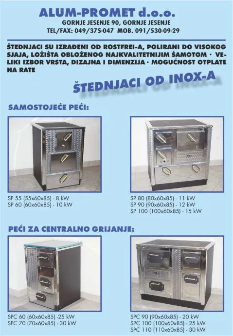 Štednjak na kruta goriva - klasični i za centralno grijanje - Gornje Jesenje, Jesenje