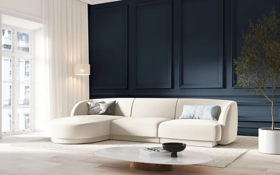 kutna garnitura miley 255x165cm, materijal: baršun - slika 5
