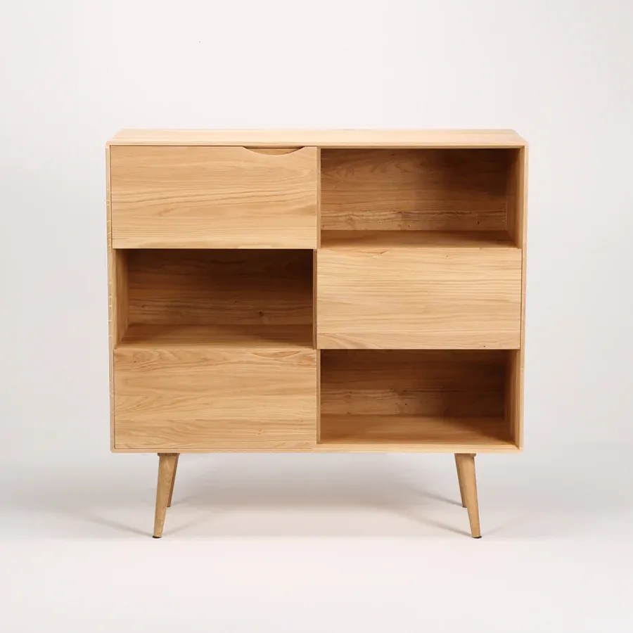 komoda primo alta 107.4x81.1cm, materijal: puno drvo hrast - slika 2