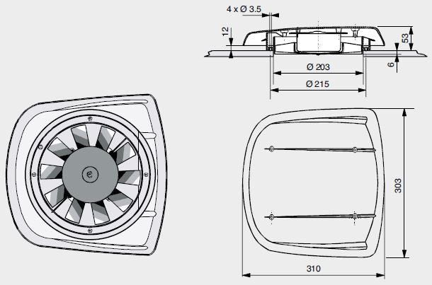 ventilator krovni 12v 15w a.d.t. 350 - slika 4