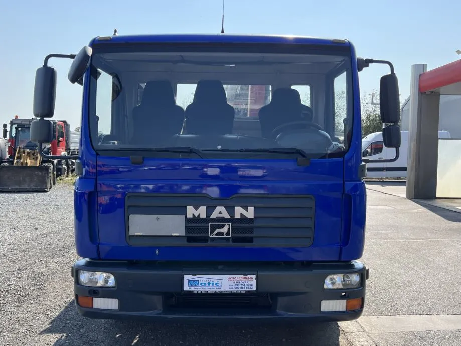 man tgl12.180 trostrani kiper s kranom, 2007 god. - slika 3
