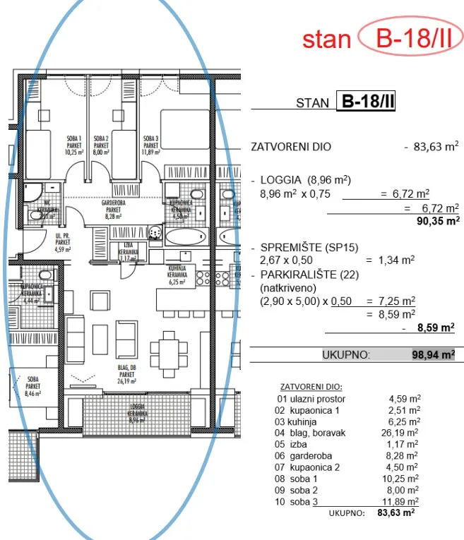 moderna luksuzna novogradnja na odličnoj lokaciji,pregrada ,3s+db 98,94 m2 - slika 22