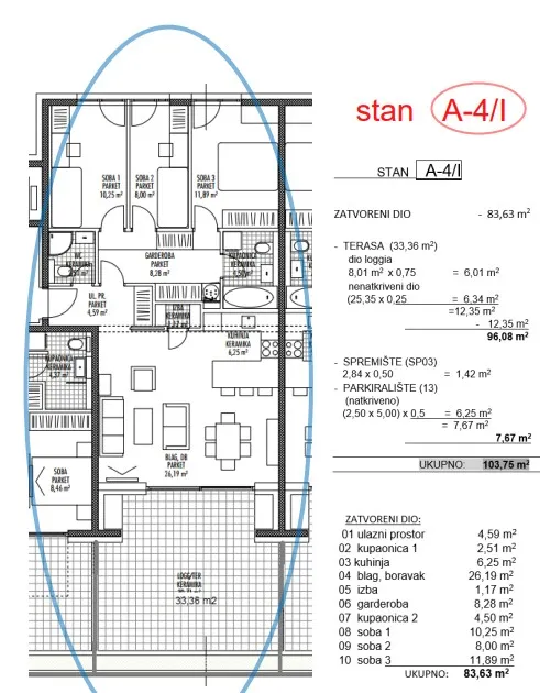 moderna luksuzna novogradnja na odličnoj lokaciji,pregrada ,3s+db 103,76 m2 - slika 22