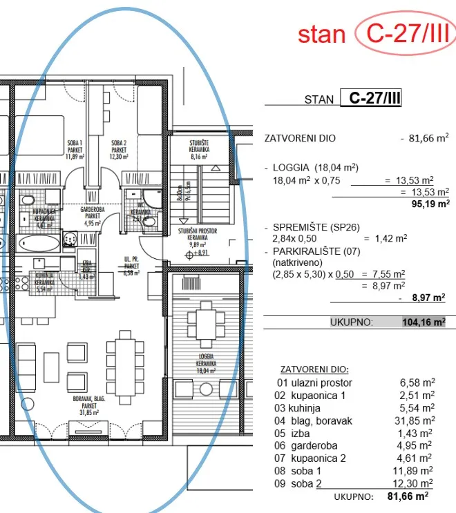 moderna luksuzna novogradnja na odličnoj lokaciji,pregrada ,2s+db 104,16 m2 - slika 22