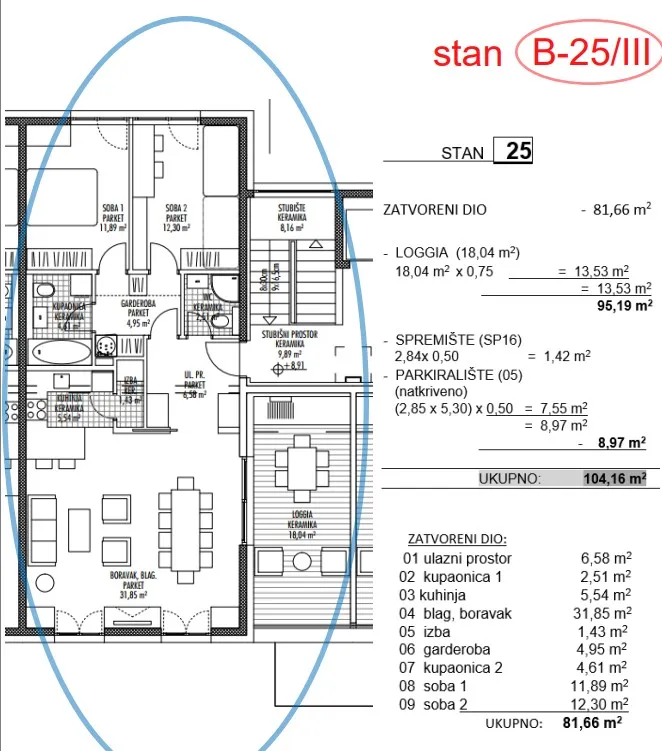 moderna luksuzna novogradnja na odličnoj lokaciji,pregrada ,2s+db 104,16 m2 - slika 22