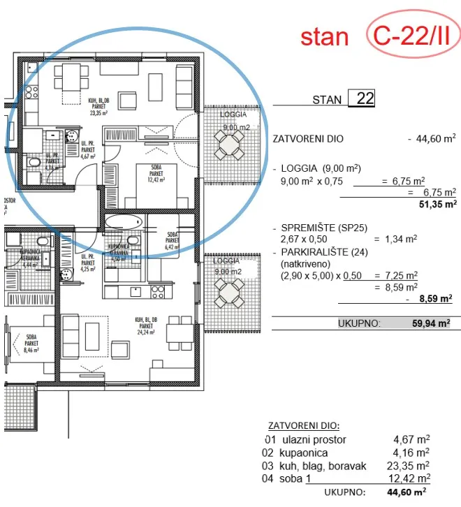 moderna luksuzna novogradnja na odličnoj lokaciji,pregrada ,1s+db 44,6 m2 - slika 20