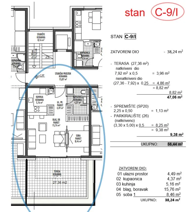 moderna luksuzna novogradnja na odličnoj lokaciji,pregrada ,1s+db 56,44m2 - slika 19