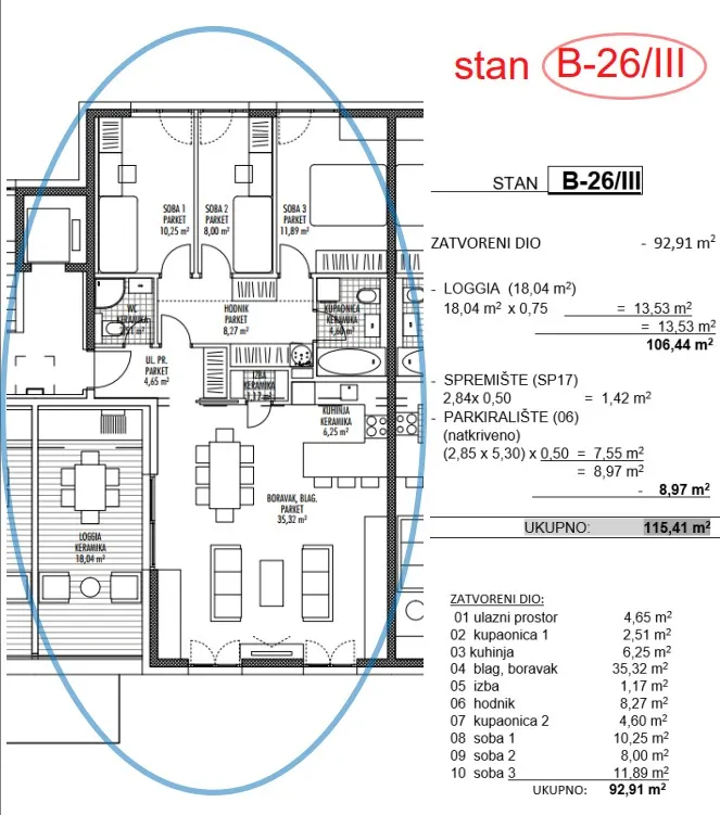 moderna luksuzna novogradnja na odličnoj lokaciji,pregrada ,3s+db 115,41 m2 - slika 22