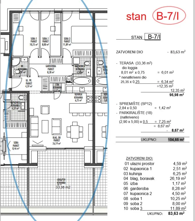 moderna luksuzna novogradnja na odličnoj lokaciji,pregrada ,3s+db 104,65 m2 - slika 7