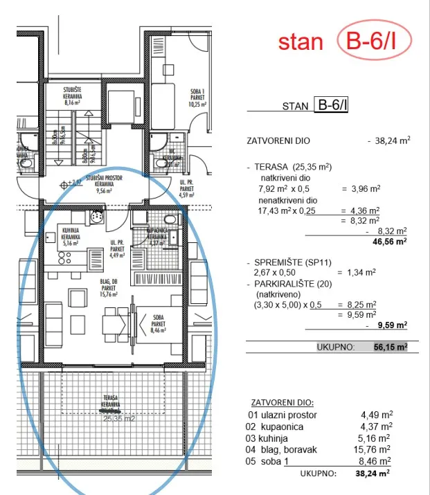 moderna luksuzna novogradnja na odličnoj lokaciji,pregrada ,1s+db 56,15 m2 - slika 19