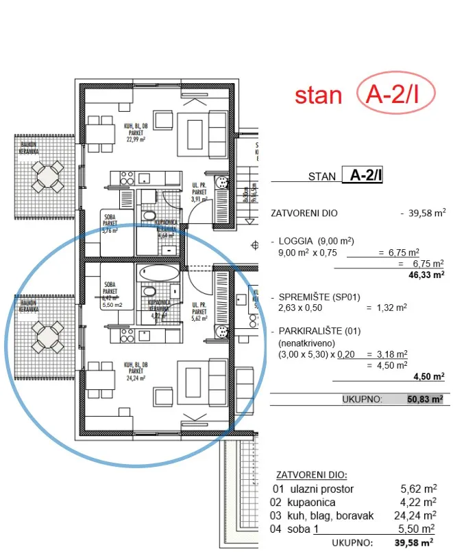 moderna luksuzna novogradnja na odličnoj lokaciji,pregrada ,1s+db, 50,83 m2 - slika 20